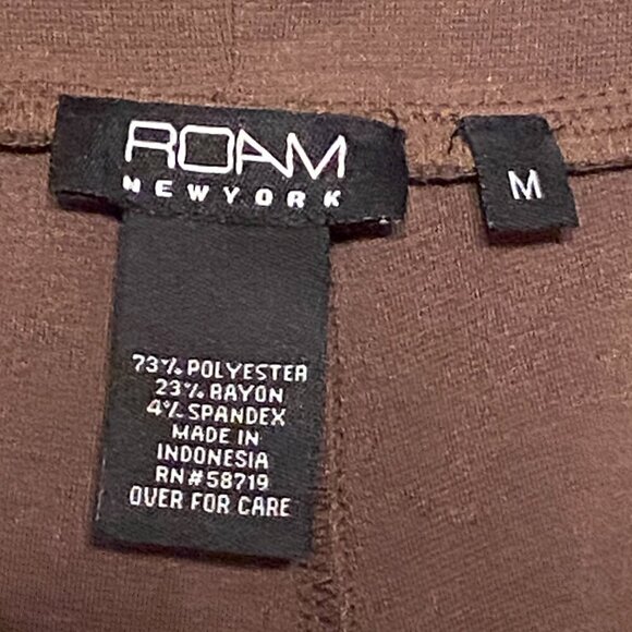 ROAM New York Women's Pants Brown Knit Foldover Waist Stretch Size (M) - Picture 4 of 5